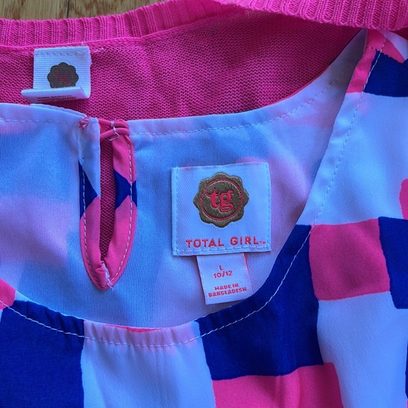 Totally Girl TG girls 10/12 dress blue and bright pink - Picture 3 of 3
